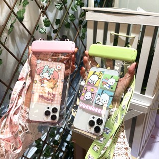 เคสโทรศัพท์มือถือ กันน้ํา ลายการ์ตูน Pochacco Melody แบบสากล สําหรับว่ายน้ํา ชายหาด