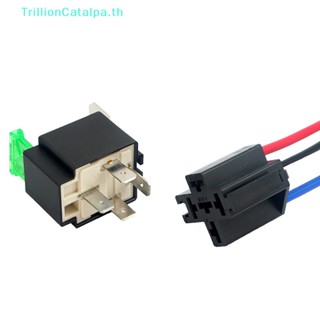 Trillioncatalpa รีเลย์ฟิวส์รถยนต์ 12V DC 4 Pin 30A 30A พร้อมพนักพิงหลัง 4pin 5Pin 1 ชิ้น TH