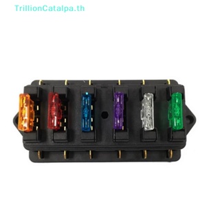 Trillioncatalpa กล่องฟิวส์วงจร 6 ทาง ATO Blade DC 12V 24V สําหรับรถยนต์