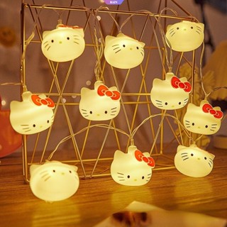 โมเดลฟิกเกอร์การ์ตูนอนิเมะ Sanrio Hello Kitty KT เรืองแสง สําหรับตกแต่งต้นคริสต์มาส ห้องเด็ก [RAIN]