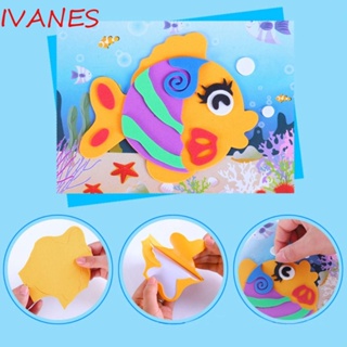 Ivanes สติกเกอร์โฟม EVA ลายการ์ตูนสัตว์ 3D แฮนด์เมด DIY สําหรับเด็ก 10 ชิ้น