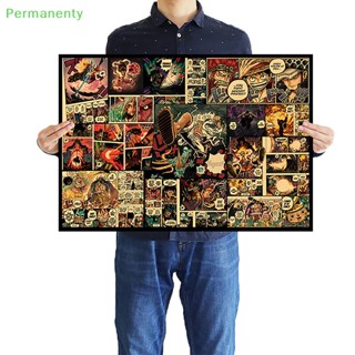 Permanenty ย้อนยุค กระดาษคราฟท์ วันพีช ครอบครัว ภาพโปสเตอร์ ตกแต่งบ้าน อุปกรณ์ Paings เด็ก ของขวัญ แบนเนอร์ อะนิเมะ สติกเกอร์ติดผนัง สินค้าดี