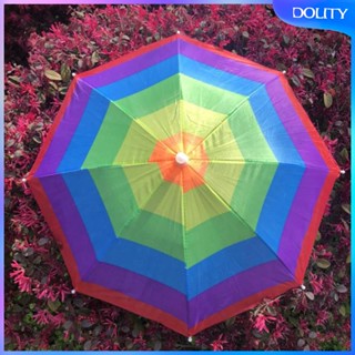 [dolity] หมวกร่มกันแดด กันน้ํา กันฝน ปรับได้ แฮนด์ฟรี กันแดด สีรุ้ง สําหรับตกปลา กอล์ฟ กลางแจ้ง