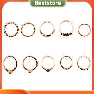 Beststore|  ชุดแหวน ประดับเพชรเทียม สไตล์พังก์ วินเทจ สําหรับผู้หญิง 10 ชิ้น/ชุด