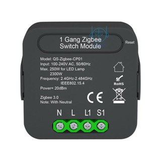 [mjia] Qs-zigbee-cp01 Tuya ZigBee โมดูลสวิตช์อัจฉริยะ 1 Gang แชร์ฟังก์ชั่นตั้งเวลา ควบคุมผ่านแอปโทรศัพท์มือถือ