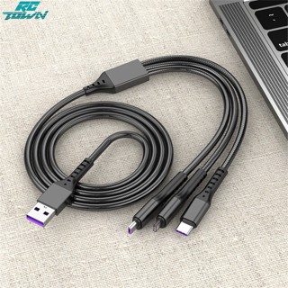 Rctown 3 In 1 สายชาร์จ Usb Type-c 66w 5a ชาร์จเร็วมาก สําหรับ Android Iphone