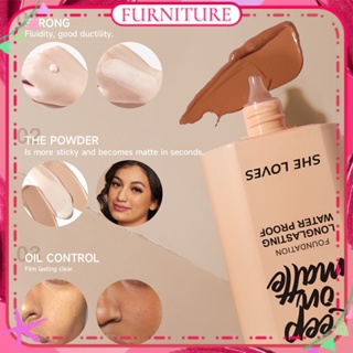 ♕ Sheloves Keep On Matte Liquid Foundation Covers Blemishes Dark Spots Lightweight Oil-control Concealer Waterproof Long Lasting Face Care 30ml 13 Colors FURNITURE