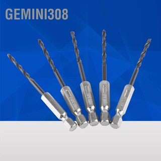 Gemini308 15pcs เหล็กความเร็วสูง Hex Shank Twist เจาะ Bit 3/4/5mm สำหรับงานไม้ เครื่องมือไฟฟ้า