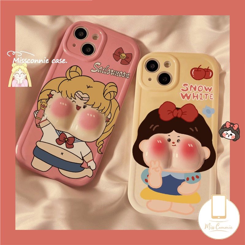 เคสโทรศัพท์มือถือ กันกระแทก ลายเซเลอร์มูน สโนว์ไวท์ 3D สําหรับ IPhone 7 15 Plus 11 13 12 14 15 Pro MAX 15 XR 6S 7 6 8 Plus SE 2020 X XS MAX