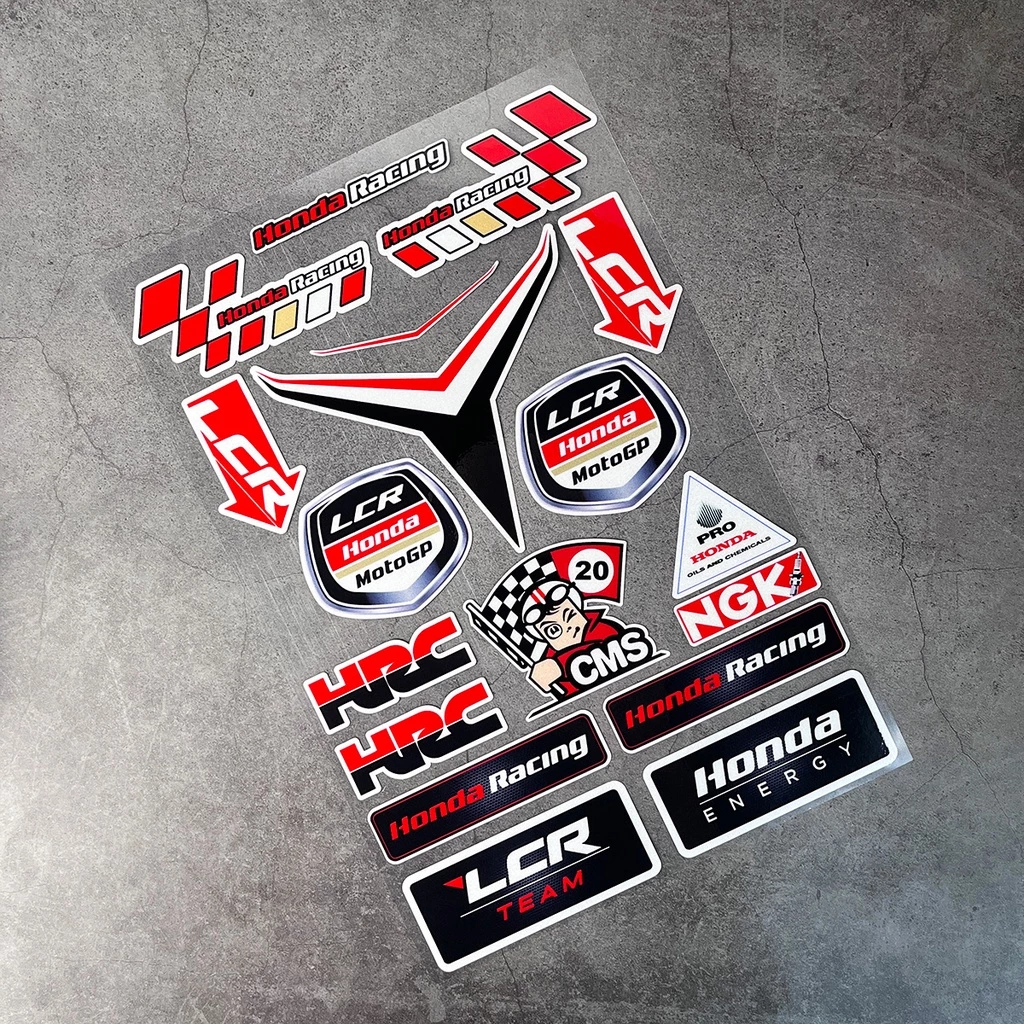 สติกเกอร์สะท้อนแสง Honda HRC สำหรับหมวกกันน็อคและมอเตอร์ไซค์ PCX Wave Click ADV Forza Super Cub ZoomerX thumbnail 8