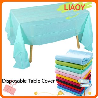 Liaoy ผ้าปูโต๊ะพลาสติก แบบหนา สีพื้น อุปกรณ์ตกแต่งงานเลี้ยงวันเกิด