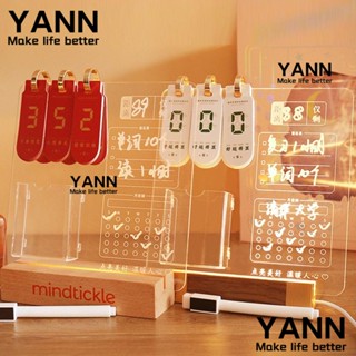 Yann1 บอร์ดนับถอยหลัง มีไฟกลางคืน LED ลบได้ ชาร์จ USB พร้อมปากกาเขียนข้อความ สําหรับตกแต่ง