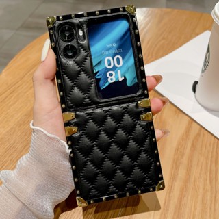 เคสโทรศัพท์มือถือหนัง PU ฝาพับ ทรงสี่เหลี่ยม หรูหรา เรียบง่าย สําหรับ OPPO Find N2 Find N2Flip