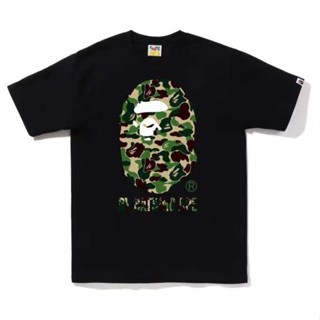 เสื้อยืด ผ้าฝ้าย พิมพ์ลาย Get a Stylish and Comfort Look with BAPE สําหรับผู้ชาย