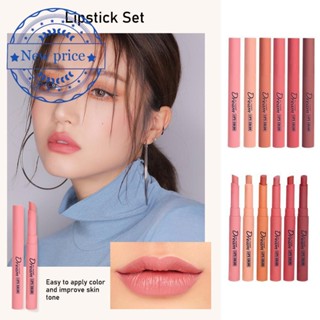 ลิปสติก เนื้อแมตต์กํามะหยี่ ไม่เหนียวติด สีกุหลาบ A7R8