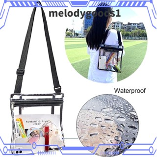 Melodygoods1 กระเป๋าสะพายข้าง แบบใส กันน้ํา ปรับสายได้