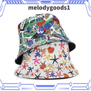 MELODYGOODS1 หมวกบักเก็ต ป้องกันแดด สองด้าน สําหรับกลางแจ้ง