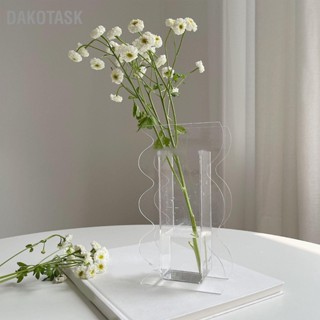 DAKOTASK แจกันดอกไม้โมเดิร์นอะคริลิกตกแต่งรูปทรงหยักเฉพาะสำหรับห้องนอนห้องนั่งเล่นโต๊ะ