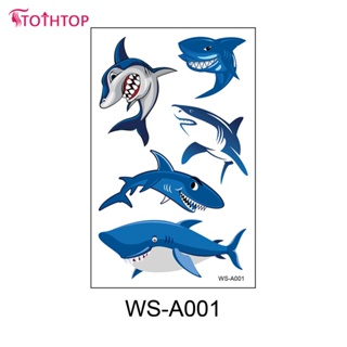 Shark Tattoo Stickers European And American Waterproof Sweat Children&amp;#39;s Cartoon Party Cute Baby Animation สติกเกอร์ชั่วคราว [TOP]