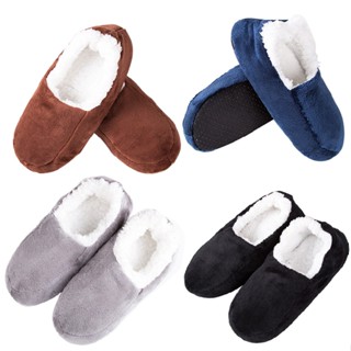 New Men Floor Slippers Socks Anti-Slip Winter Autmn Warm Plush Indoor Shoes