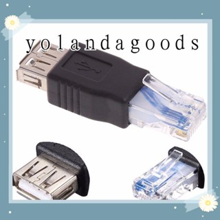 ☆YOLA☆ 1/3/5pcs Lots Ethernet Adapter Converter Plug Socket USB Type A Female To RJ45 Male Connector LAN Network F/M Black Router