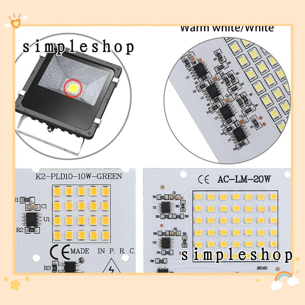 ❀SIMPLE❀ 1Pc White/Warm White LED Chip Beads  Floodlight SMD2835 Smart IC 10W 20W 30W 50W 100W New High Power 220V Input  Driver Lamp/Multicolor