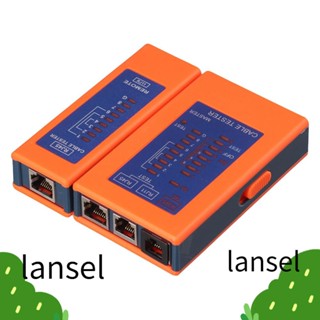 LANSEL เครื่องทดสอบสายเคเบิลอีเธอร์เน็ต สีเหลือง ใช้แบตเตอรี่ ป้องกันการไหม้ Rj45 Rj11 สําหรับ Cat8 Cat7 Cat6