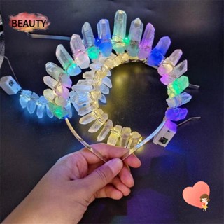 BEAUTY มงกุฎคริสตัลไฟฟ้า Led รูปนางฟ้าออร่า