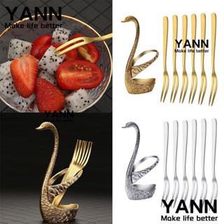 YANN1 ชุดช้อนส้อม สเตนเลส รูปหงส์ สําหรับร้านอาหาร งานแต่งงาน ปาร์ตี้ บนโต๊ะอาหาร