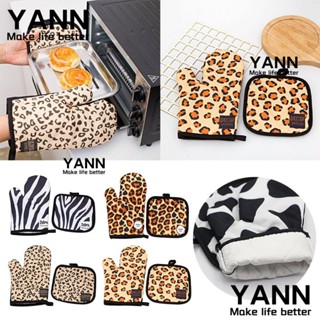 YANN1 2 ชิ้น / เซต เตาอบ ถุงมือ อุปกรณ์ครัว ตกแต่งบ้าน เครื่องมือทําขนม ที่ใส่หม้อผ้าฝ้าย ทนความร้อน