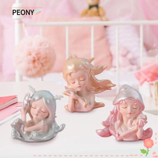 PEONYPAVILION ฟิกเกอร์เรซิ่น รูปเด็กผู้หญิงทะเล สําหรับตกแต่งบ้าน