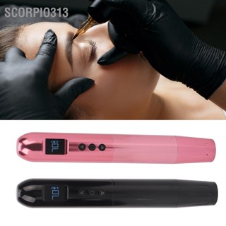 Scorpio313 ปากกาสักไร้สาย 2 ใน 1 แบตเตอรี่แบบชาร์จไฟ LED แสดงผล เครื่องสัก Liner Shader พร้อมสายคลิป RCA