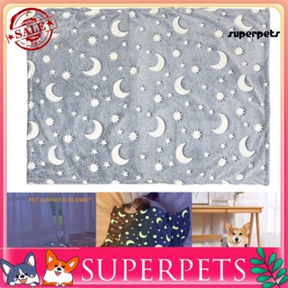 Superpets ผ้าห่ม ผ้าสักหลาด แบบนิ่ม เรืองแสงในที่มืด ซักทําความสะอาดได้ สําหรับสัตว์เลี้ยง สุนัขขนาดเล็ก