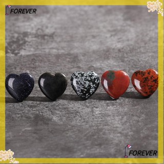 Forever จี้หินคริสตัล หินธรรมชาติ รูปหัวใจ สําหรับทําเครื่องประดับ แฮนด์เมด DIY