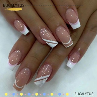 EUTUS เล็บปลอม แบบเต็มรูปแบบ สไตล์ฝรั่งเศส DIY