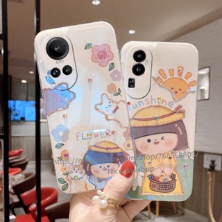 พร้อมส่ง เคสโทรศัพท์มือถือแบบนิ่ม กันกระแทก ลายการ์ตูนเด็กผู้หญิง ดวงอาทิตย์ สําหรับ OPPO Reno10 Reno10 Pro+ Plus 5G OPPO A78 NFC 4G 2023 Reno10 Pro 5G