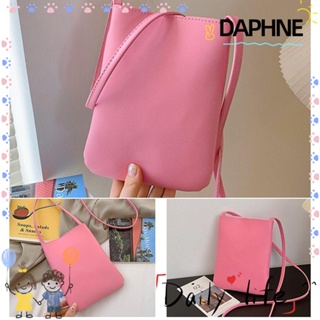 Daphne กระเป๋าสะพายไหล่ สะพายข้าง หนัง PU สีพื้น เหมาะกับฤดูร้อน สําหรับใส่โทรศัพท์มือถือ