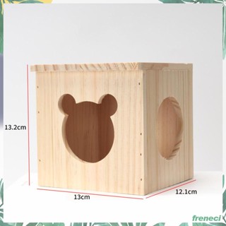 [Freneci] บ้านไม้เนื้อแข็ง ขนาดเล็ก อุปกรณ์เสริม สําหรับหนูแฮมสเตอร์ หนูแฮมสเตอร์