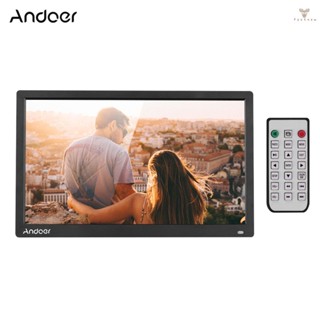 Fw Andoer อัลบั้มรูปภาพดิจิทัล 17.3 นิ้ว ความละเอียด 1600*900 หน้าจอแสดงผล LED 16:9 TN รองรับปฏิทิน นาฬิกา ตั้งเวลา MP3 พร้อมรีโมตคอนโทรล IR