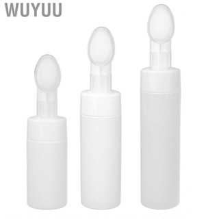 Wuyuu White Facial  Foaming Bottle Silicone Brush Refillable Empty Mousse Foam