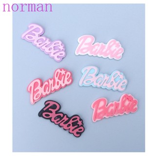 Norman เคสโทรศัพท์มือถือ เรซิน ลายการ์ตูนบาร์บี้ ตัวอักษรภาษาอังกฤษ แฮนด์เมด Diy อุปกรณ์เสริม สําหรับตุ๊กตาบาร์บี้ 5 ชิ้น