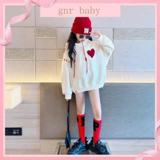 🍎GNR BABY🍓เสื้อกันหนาว แขนยาว มีฮู้ด สไตล์เกาหลี สําหรับเด็กผู้หญิง 3-12 ปี