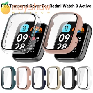 Mayshow เคสนาฬิกาข้อมือ PC+กระจกนิรภัย แบบแข็ง ป้องกันเต็มจอ สําหรับ Redmi Watch 3