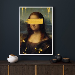 ภาพวาดผ้าใบ พิมพ์ลาย Mona Lisa Renaissance สไตล์วินเทจ สําหรับตกแต่งผนังบ้าน 0711