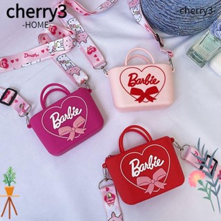 Cherry3 กระเป๋าถือ กระเป๋าสะพายไหล่ ซิลิโคน ลายการ์ตูนบาร์บี้ กันน้ํา สีแคนดี้ สําหรับเด็กผู้หญิง