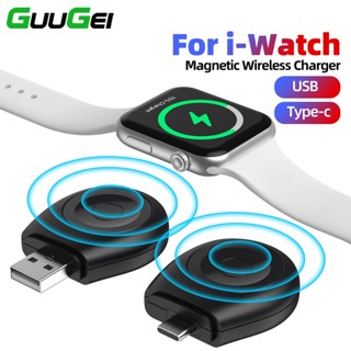 Guugei แท่นชาร์จแม่เหล็กไร้สาย USB Type C ขนาดเล็ก แบบพกพา สําหรับ Aple Watch 8 7 6 5 4 SE 3 2 Aple Watch