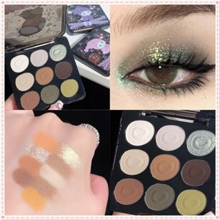 Zvev Cute Nine-color Eye Shadow Plate Matte Earth Color Glitter Super Flash Eyeshadow Smooth Long Lasting Eye Makeup 2 Designs JOYFEEL