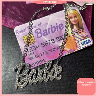 สร้อยคอโซ่เหล็กไทเทเนียม จี้ตัวอักษร Millennial Babes Barbie Y2k แฮนด์เมด สําหรับผู้หญิง