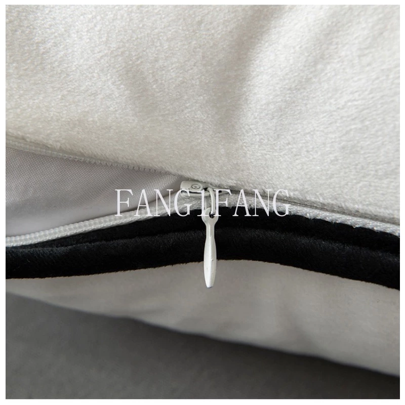 ปลอกหมอนอิงผ้ากำมะหยี่ สไตล์นอร์ดิก ขนาด 50x50 ซม สีดำและสีขาว thumbnail 10