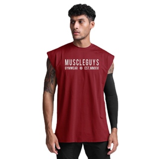 Muscleguys เสื้อกล้าม คอกลม ผ้าตาข่าย ระบายอากาศ แห้งเร็ว ขนาดใหญ่ แนวสตรีท สําหรับผู้ชาย ใส่ออกกําลังกาย เพาะกาย เข้ายิม เล่นกีฬา เพาะกาย ฟิตเนส